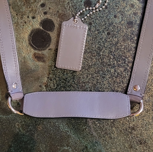 COACH DARK GRAY LEATHER REPLACEMENT SHOULDER STRAP & HANGTAG - Picture 14 of 16